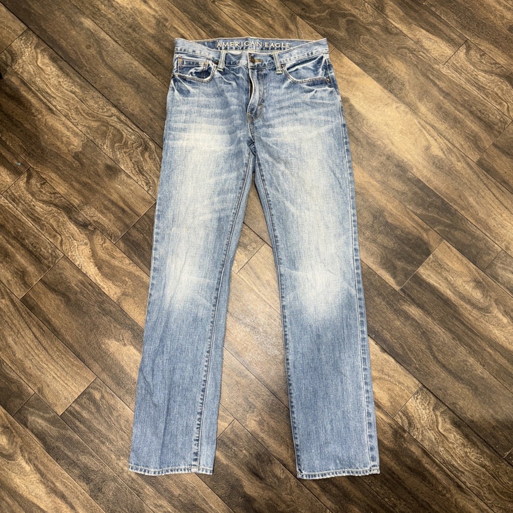 American Eagle Men's 30x34 Original Straight Light Wash Denim Jeans Regular Fit